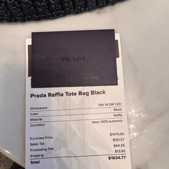 Prada Black Raffia Tote Bag - Picture 7 of 13